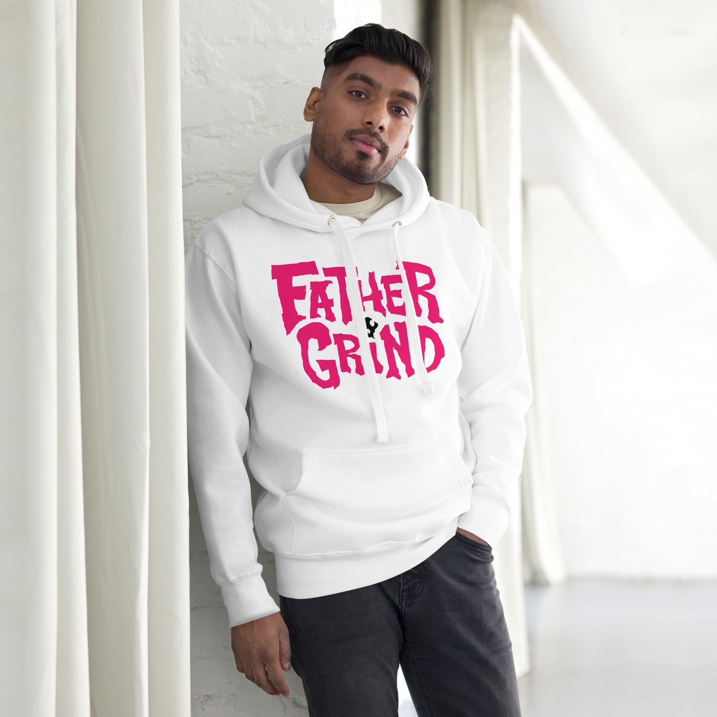 Father Grind White Unisex Hoodie